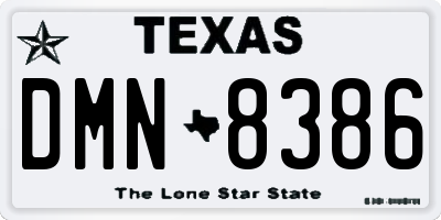 TX license plate DMN8386