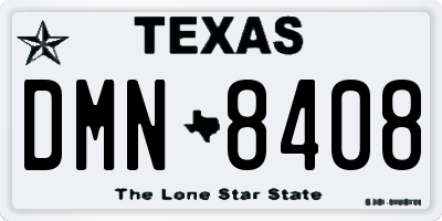 TX license plate DMN8408