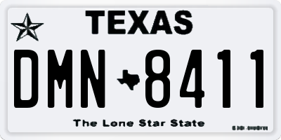 TX license plate DMN8411
