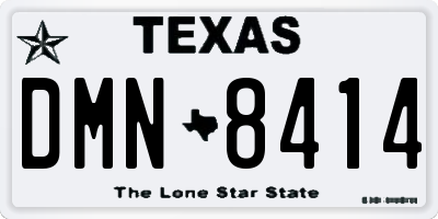 TX license plate DMN8414