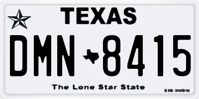 TX license plate DMN8415
