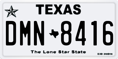 TX license plate DMN8416