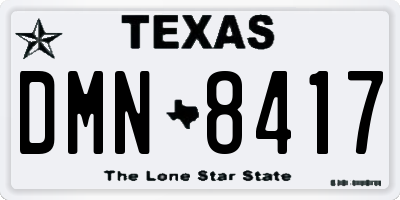 TX license plate DMN8417