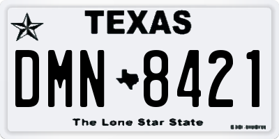 TX license plate DMN8421