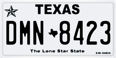 TX license plate DMN8423