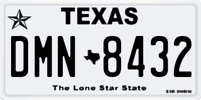 TX license plate DMN8432
