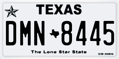 TX license plate DMN8445