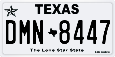 TX license plate DMN8447