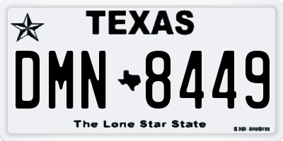 TX license plate DMN8449