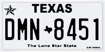 TX license plate DMN8451