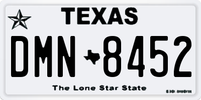 TX license plate DMN8452