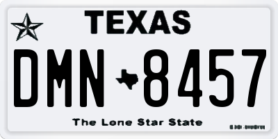 TX license plate DMN8457