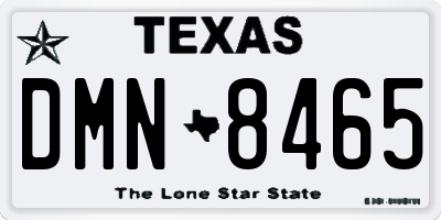 TX license plate DMN8465
