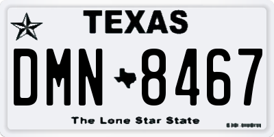 TX license plate DMN8467