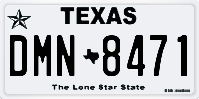 TX license plate DMN8471