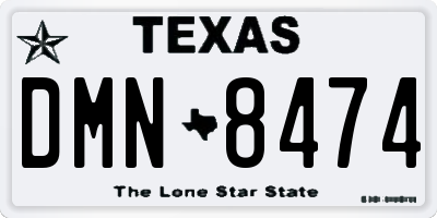 TX license plate DMN8474