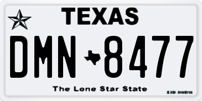 TX license plate DMN8477