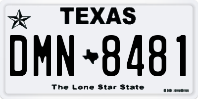 TX license plate DMN8481
