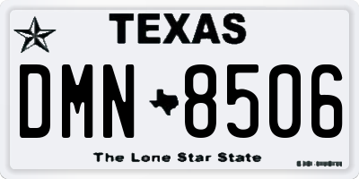 TX license plate DMN8506