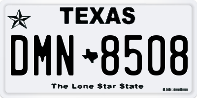 TX license plate DMN8508