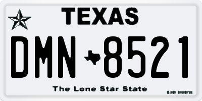 TX license plate DMN8521