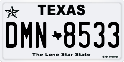 TX license plate DMN8533
