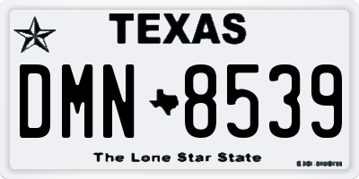 TX license plate DMN8539