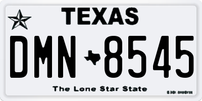 TX license plate DMN8545