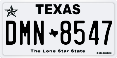 TX license plate DMN8547