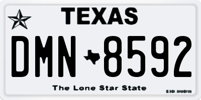 TX license plate DMN8592
