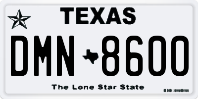 TX license plate DMN8600