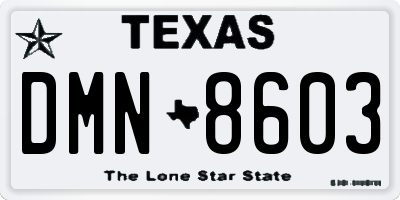 TX license plate DMN8603