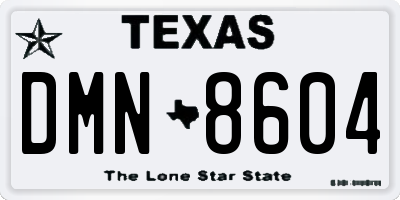 TX license plate DMN8604