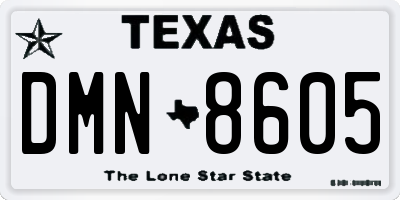 TX license plate DMN8605