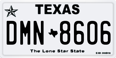 TX license plate DMN8606