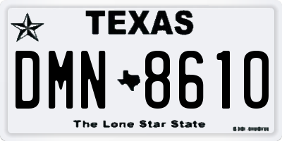 TX license plate DMN8610