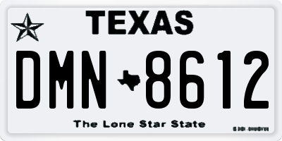 TX license plate DMN8612