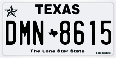 TX license plate DMN8615