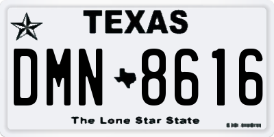 TX license plate DMN8616