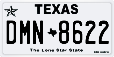 TX license plate DMN8622