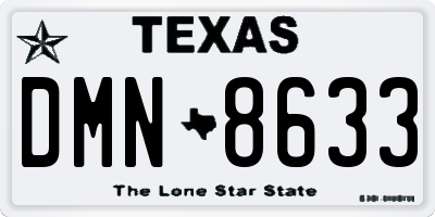 TX license plate DMN8633