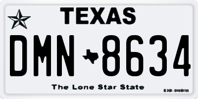 TX license plate DMN8634