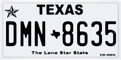 TX license plate DMN8635