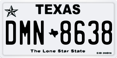 TX license plate DMN8638