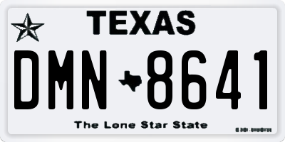 TX license plate DMN8641