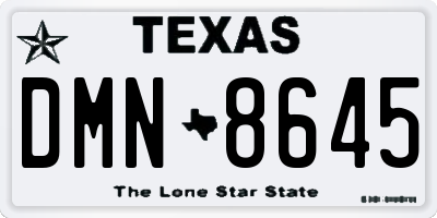 TX license plate DMN8645