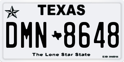 TX license plate DMN8648