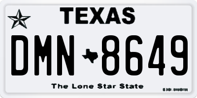 TX license plate DMN8649