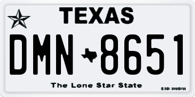 TX license plate DMN8651