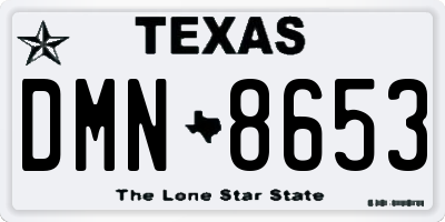 TX license plate DMN8653